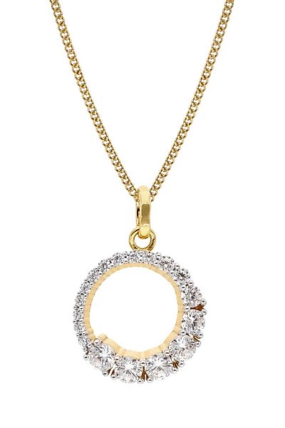 trendor Panzerkette Zirkonia-Anhänger Gold 333/8kt an günstig online kaufen