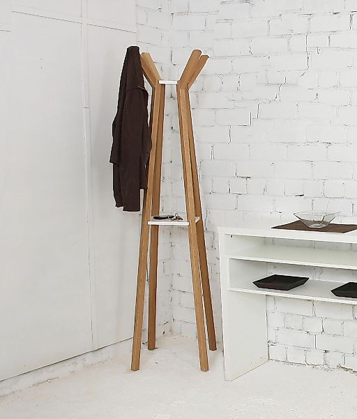 Woodman Garderobe "Monti" im skandinavian Design, aus massiver Eiche, mit 4 günstig online kaufen