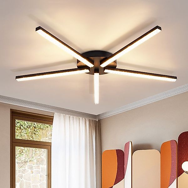Nettlife LED Deckenleuchte Kristall Schwarz 12W günstig online kaufen