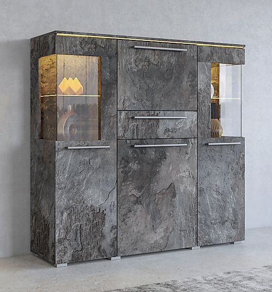 OTTO home Highboard "India,Breite 130cm, stilvolle Hochkommode 3Türen, Klap günstig online kaufen