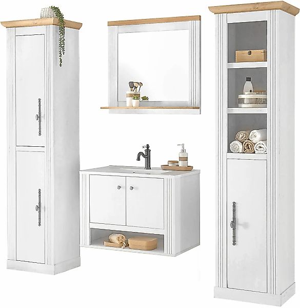 Home affaire Badmöbel-Set "WESTMINSTER, Bad im Landhausstil, 4-teiliges Bad günstig online kaufen