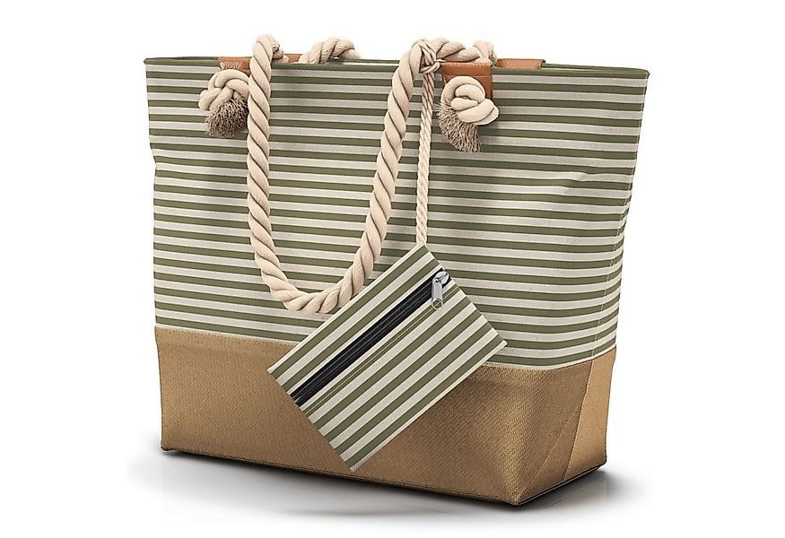 furora HOLIDAY Strandtasche Badetasche mit Reißverschluss & 2x Innentaschen günstig online kaufen