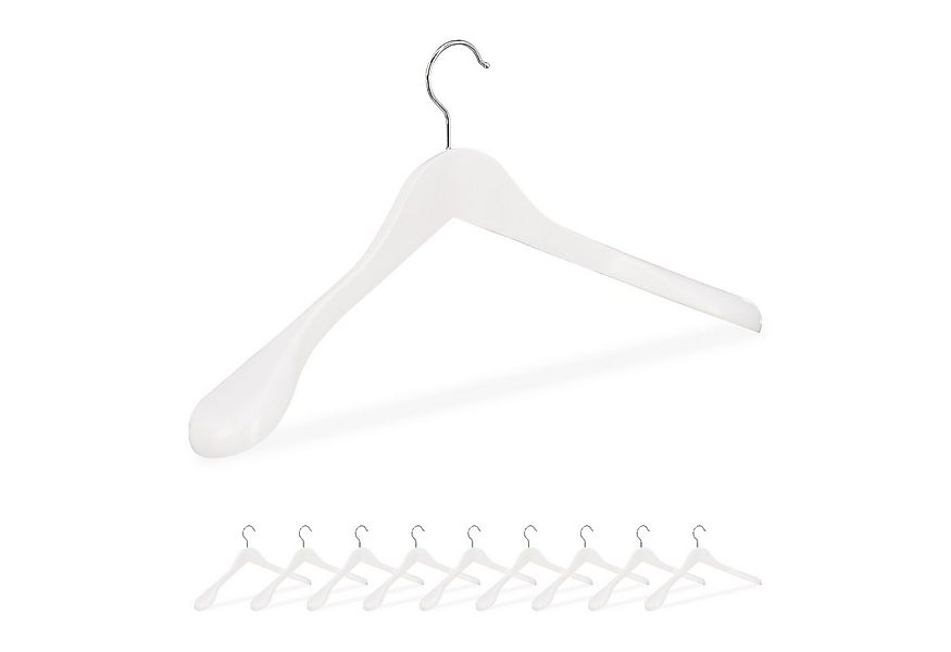 relaxdays Kleiderbügel Anzug Kleiderbügel 10er Set, weiß günstig online kaufen