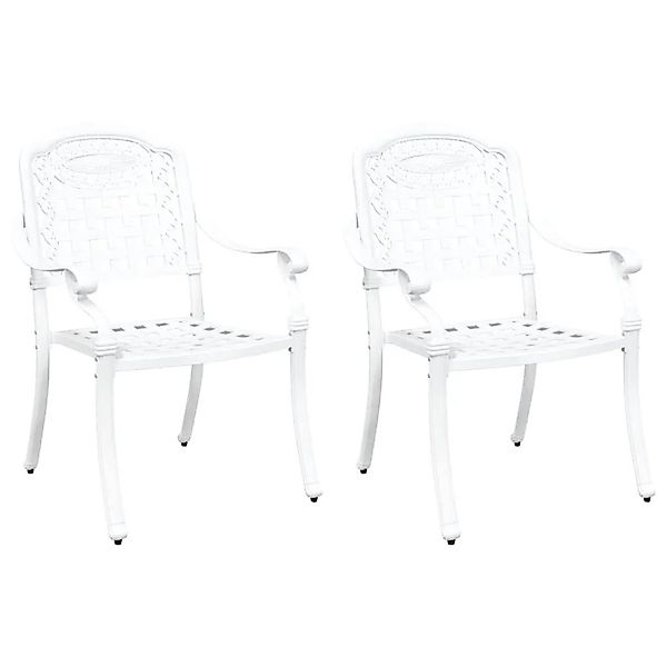 vidaXL Gartenstuhl 2 Stk Weiß 55 x 56,5 x 91cm Aluminium 42002372 günstig online kaufen