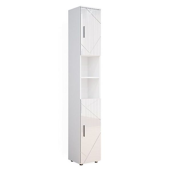Vicco Badschrank Irma Weiß Hochglanz 30 x 192 cm günstig online kaufen