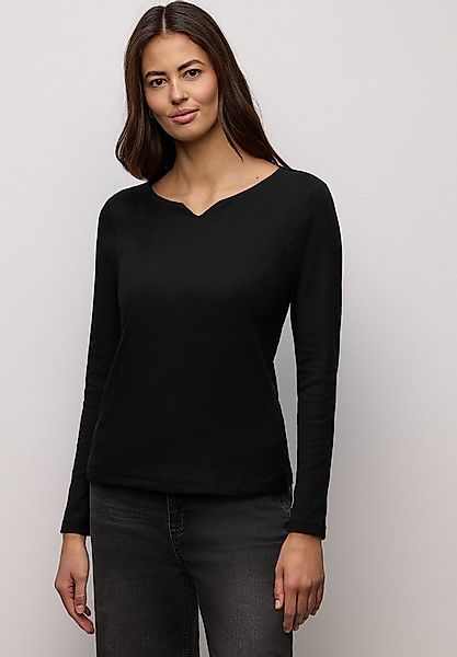 STREET ONE Langarmshirt aus Baumwolle mit Stretchante günstig online kaufen