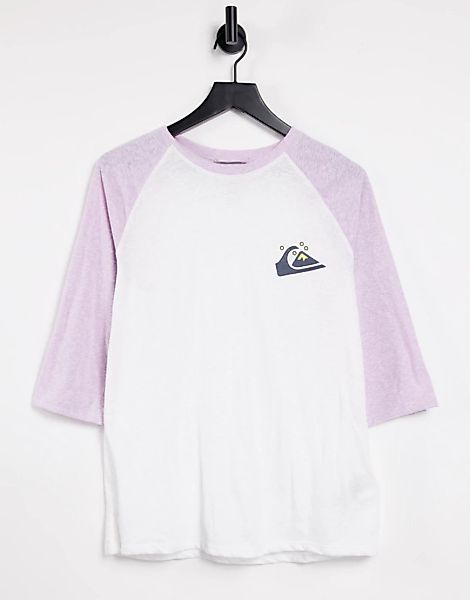 Quiksilver – Standard – T-Shirt mit Raglanärmeln in Rosa günstig online kaufen