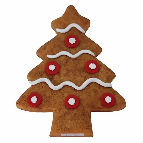 Deko-Weihnachtsfigur Pfefferkuchen-Tanne 15,5 cm Braun-Weiß günstig online kaufen