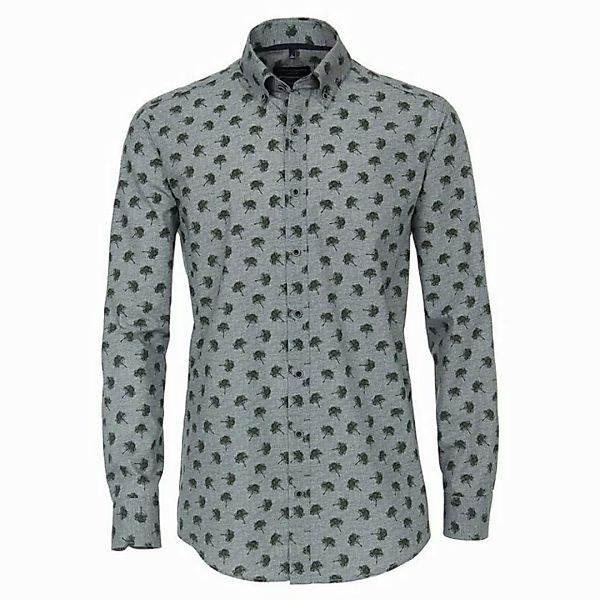 CASAMODA Langarmhemd CasaModa-Green XXL Langarmhemd Mini-Baum-Muster grün günstig online kaufen