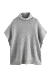 Next Strickponcho Gestrickter Rollkragen-Poncho mit Alpakawolle günstig online kaufen