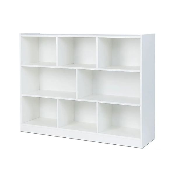 Costway Kinderregal Spielzeug 2 Groß 6 Klein Fächern 122 x 32 x 93 cm Weiß günstig online kaufen