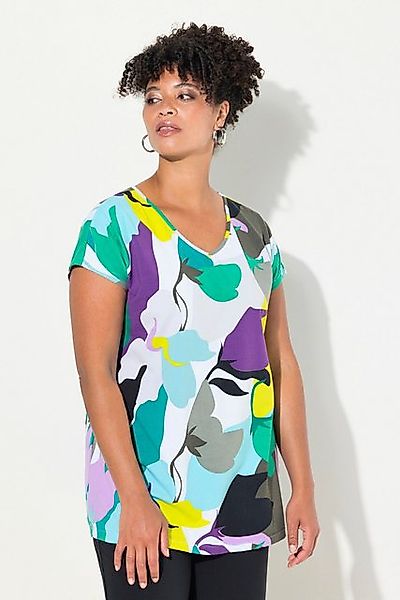 MIAMODA T-Shirt T-Shirt oversized Floral-Druck V-Ausschnitt günstig online kaufen