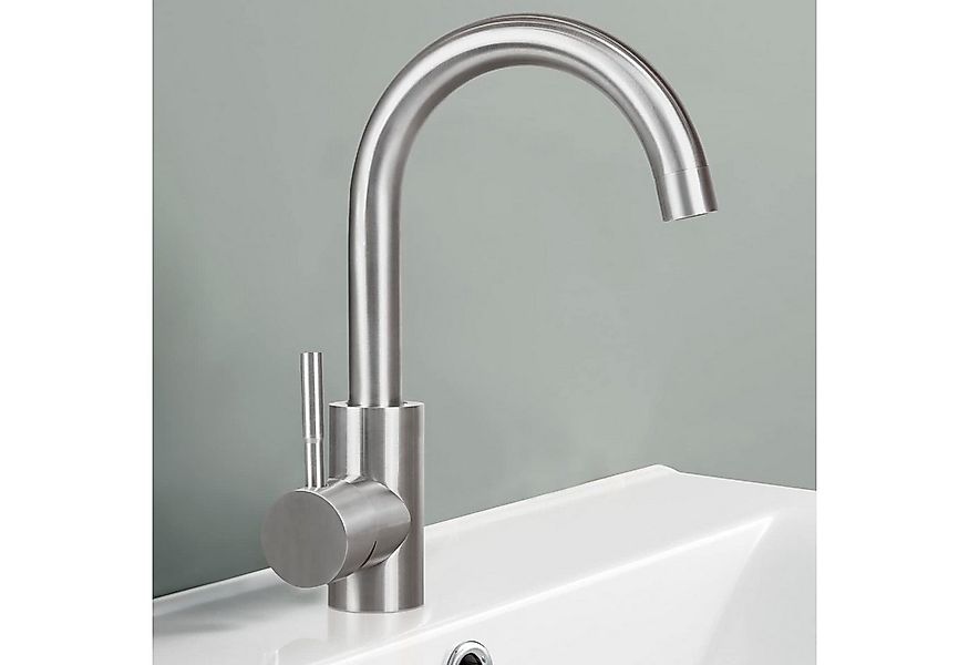 Nettlife Waschtischarmatur Kaltwasserhahn Hochdruck Mischbatterie Nickel Ed günstig online kaufen