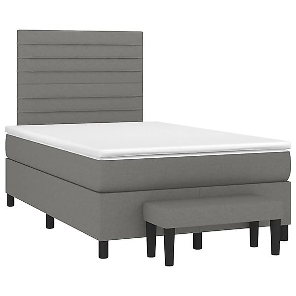 vidaXL Boxspringbett mit Matratze Dunkelgrau 120x190 cm Stoff 3270363 günstig online kaufen