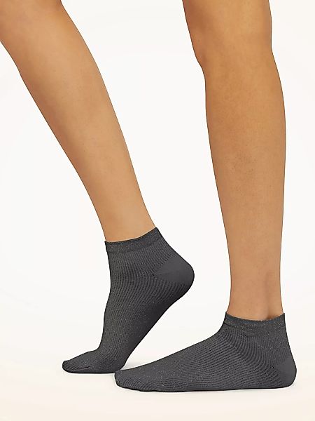 Wolford - Shiny Sneaker Socks, Frau, titanium/silver, Größe: M günstig online kaufen
