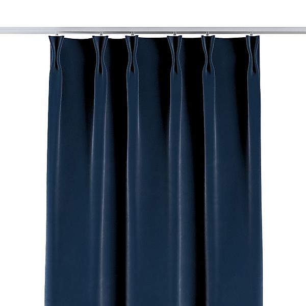 Vorhang mit flämischen 2-er Falten, dunkelblau, Velvet (704-29) günstig online kaufen