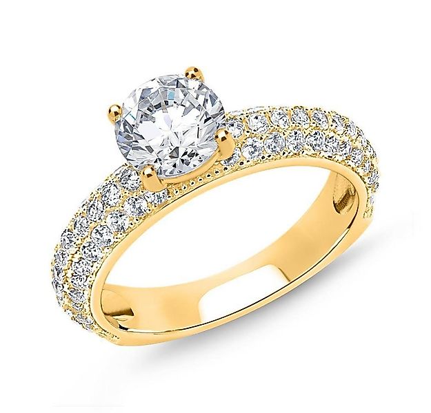 JEWLIX Verlobungsring Vergoldeter 925er Silberring mit Zirkonia von JEWLIX günstig online kaufen