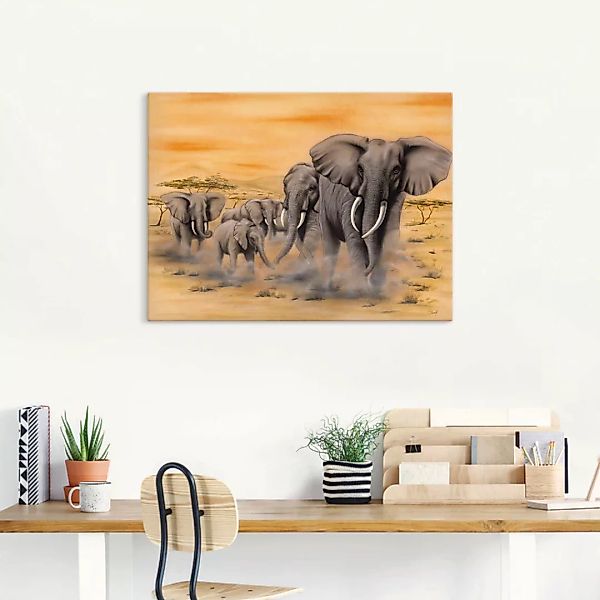 Artland Wandbild »Steppenelefanten«, Elefanten Bilder, (1 St.) günstig online kaufen