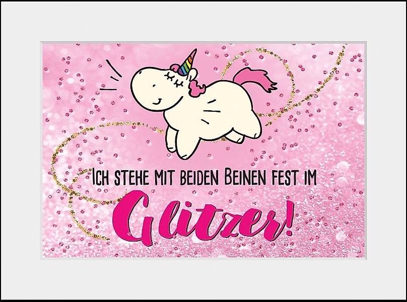 queence Bild »Glitzer« Einhorn   Schriftzug   Sprüche & Texte 1 Stk. tlg. H günstig online kaufen