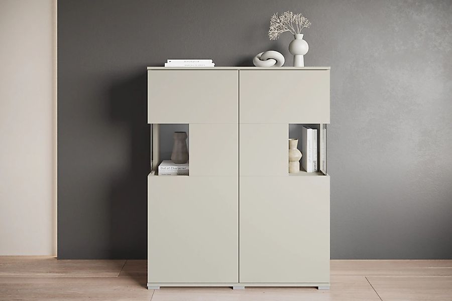 INOSIGN Highboard "Kenia" 1 Stk. tlg. Modernes Highboard mit Glastüren, Bre günstig online kaufen