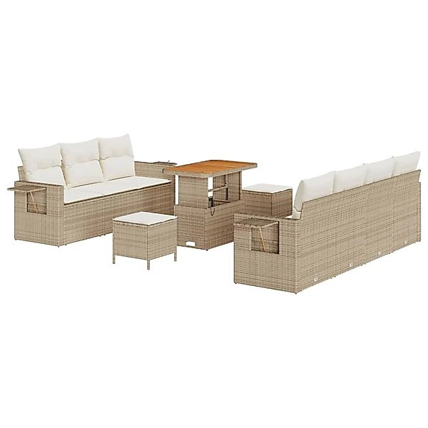 vidaXL Garten-Sofa-Set 10-Tlg Beige Poly Rattan 3361711 günstig online kaufen