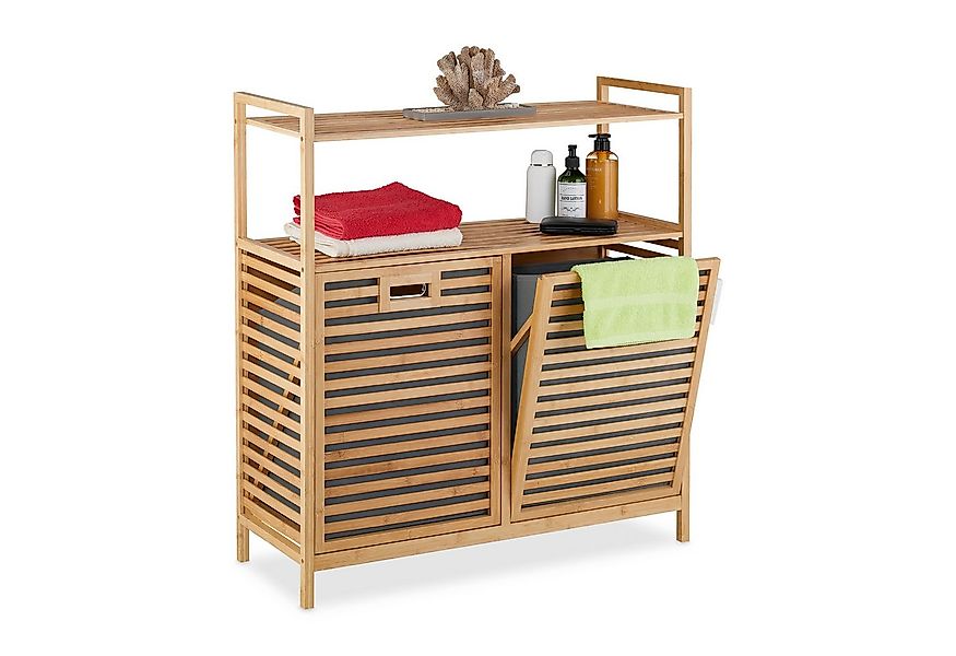 relaxdays Wäschekorb mit 2 Ablage günstig online kaufen