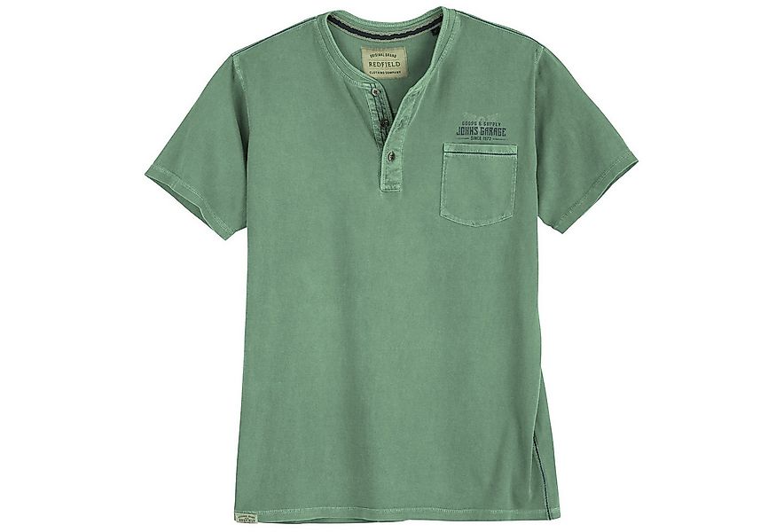 redfield Print-Shirt Redfield Übergrößen Henley-T-Shirt salbeigrün used günstig online kaufen
