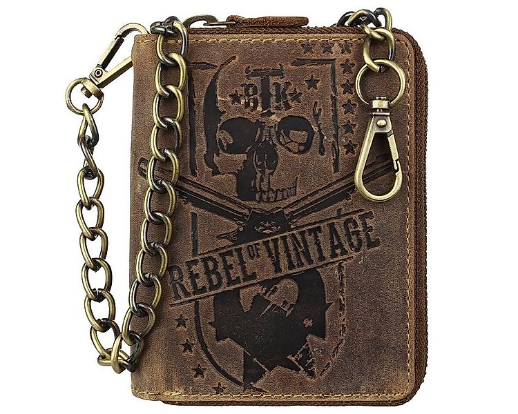 Greenburry Geldbörse Leder Reißverschluss Geldbörse Portemonnaie Bikerbörse günstig online kaufen