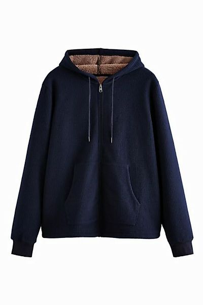 Next Kapuzenfleecejacke Strukturierte Kapuzenjacke mit Borgfutter (1-St) günstig online kaufen