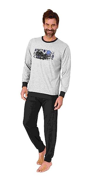 Normann Pyjama Herren langarm Schlafanzug mit Bündchen Pyjama in tollen Far günstig online kaufen