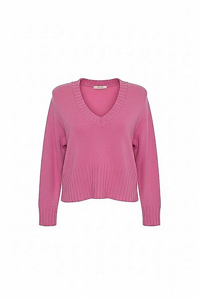 Zuckerwatte V-Ausschnitt-Pullover modisch kurz aus weichem Merino Cashmere günstig online kaufen