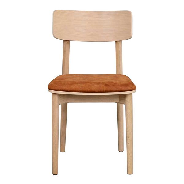 Holzstühle mit Polstersitz in Eichefarben Braun (2er Set) günstig online kaufen