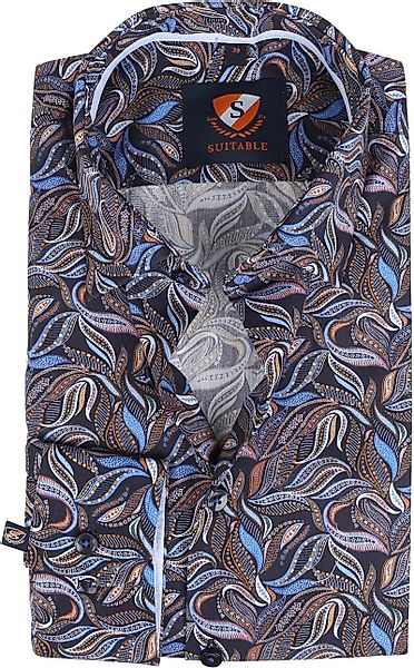 Suitable Hemd Paisley Dunkelblau - Größe 40 günstig online kaufen