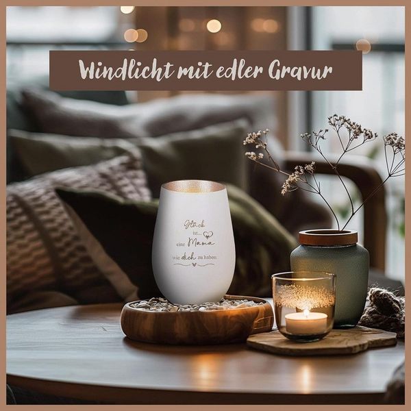Der Porzellan-Laden Windlicht Personalisiertes Windlicht: 'Glück günstig online kaufen
