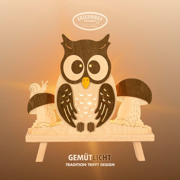 Weigla Dekolicht Eule, Dekolampe aus Holz, günstig online kaufen