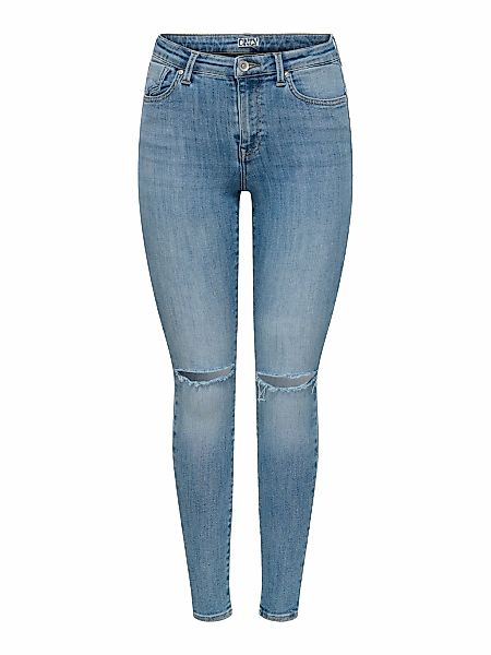 ONLY Skinny-fit-Jeans "ONLPOWER MID SK PUSHUP KNEE CUT DNM" mit Destroyed D günstig online kaufen