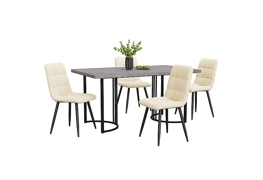 Flieks Essgruppe, (Set, 5-tlg., 140×80cm Tischplatte), Esstisch mit 4 Stühl günstig online kaufen