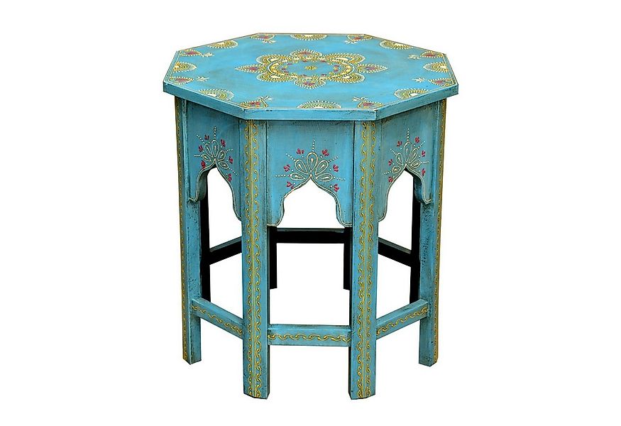 Casa Moro Beistelltisch Orientalischer Tisch Saada Blau L Massivholz handge günstig online kaufen