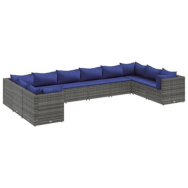 vidaXL Gartenlounge-Set 10-tlg. Garten-Lounge-Set mit Kissen günstig online kaufen