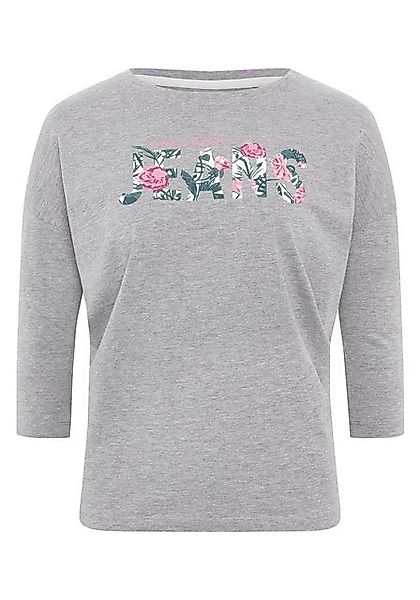 Oklahoma Jeans Print-Shirt mit geblümtem Logo günstig online kaufen