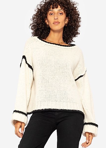 SASSYCLASSY Strickpullover Pullover mit kontrastfarbenen Details günstig online kaufen