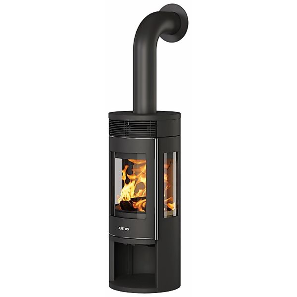Justus Kaminofen Mino Trios 2.0 Stahl Schwarz mit Abdeckplatte 5 kW günstig online kaufen