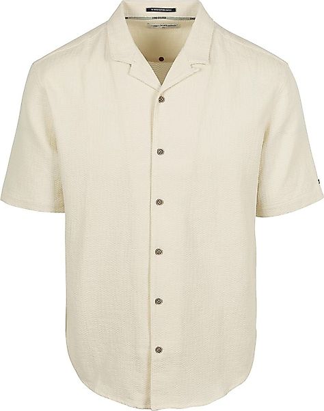 No Excess Short Sleeve Hemd Struktur Ecru - Größe 3XL günstig online kaufen