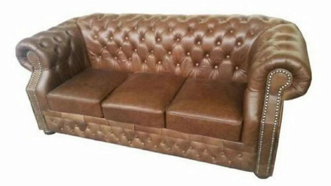 JVmoebel 3-Sitzer Ledersofa Chesterfield Oxford Sofa Couch Polster Vintage günstig online kaufen