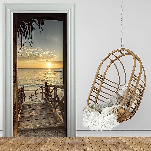Stickerprofis Türtapete TREPPE ZUM STRAND, Premiumklasse, günstig online kaufen