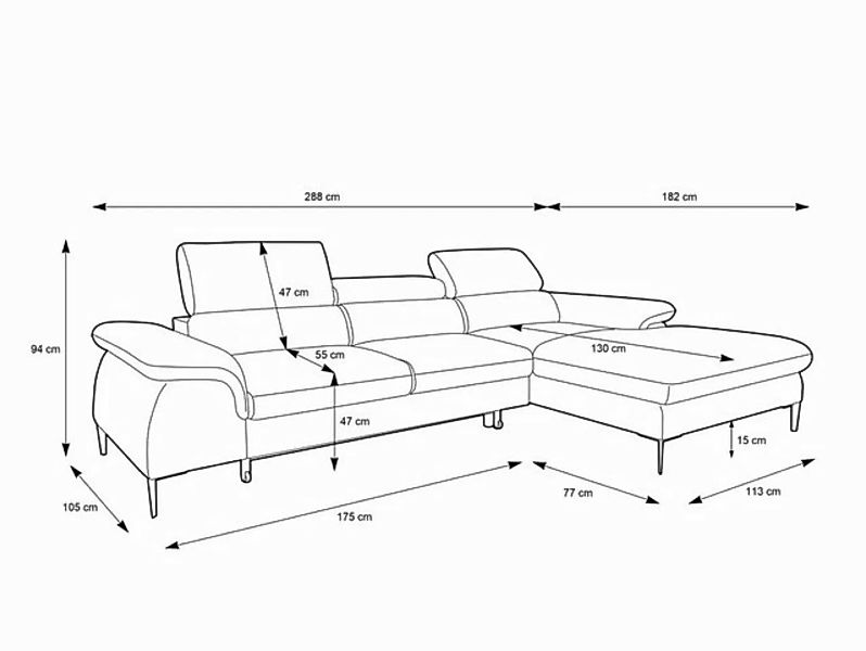 Goldstoff Ecksofa LARGO M L-Form,Schlaffunktion und Stauraum, Wellenfederke günstig online kaufen