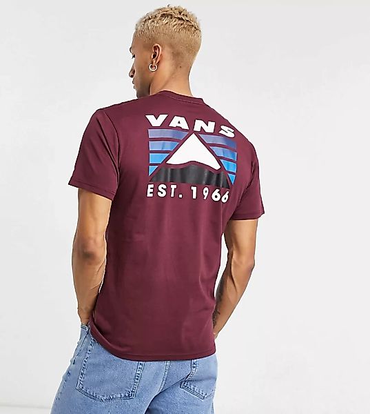 Vans – T-Shirt mit Bergmotiv auf der Rückseite in Burgunderrot, exklusiv be günstig online kaufen