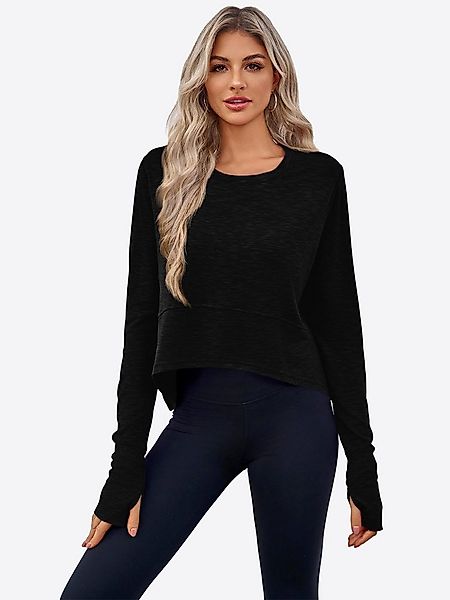 Imily Bela Yoga & Relax Shirt Damen Langärmliges Rundhals Kurzes Hemd (Pack günstig online kaufen