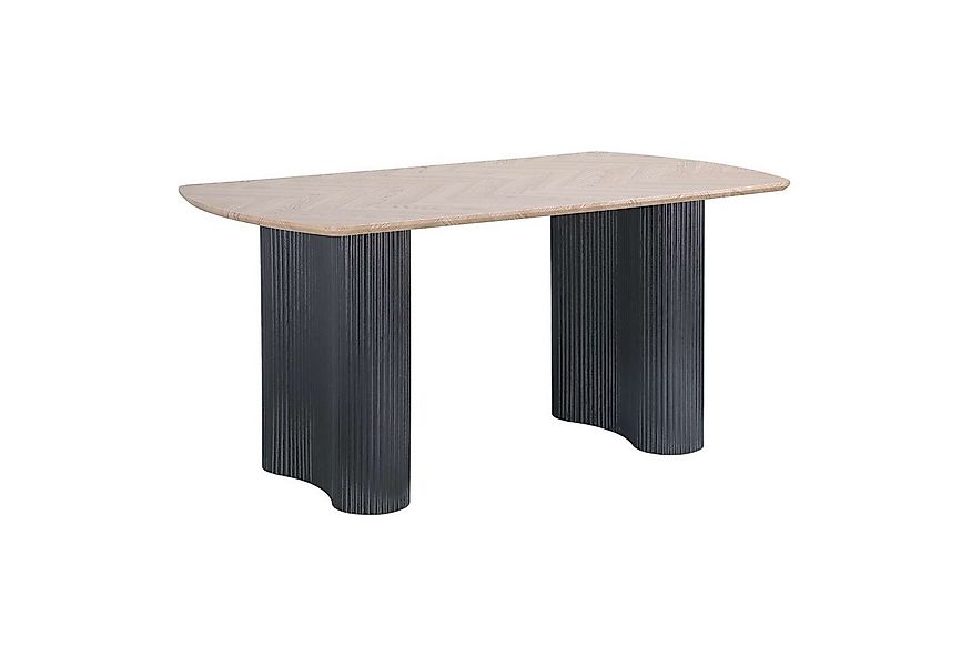 OTTO home Esstisch Bessonville, Tischplatte in Fischgrätoptik, Beine mit Ri günstig online kaufen