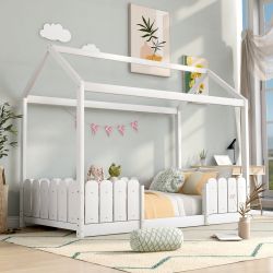 Flieks Kinderbett (1-tlg), Hausbett Kiefernholz 90x200cm günstig online kaufen